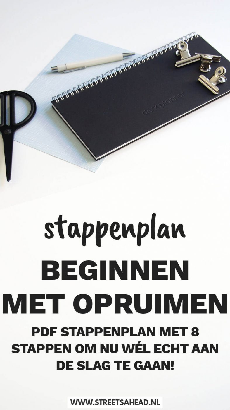 Stappenplan beginnen met opruimen: PDF stappenplan met 8 stappen om nu wél echt aan de slag te gaan!